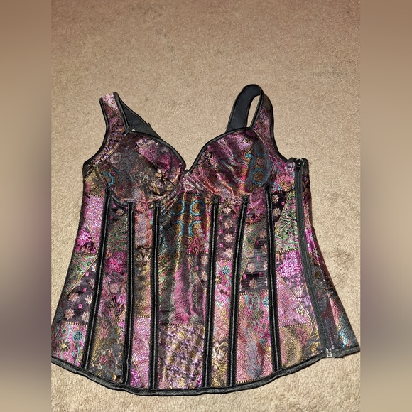 NWOT/Women's multicolor lace up shapewear tank corset/ - Picture 12 of 14